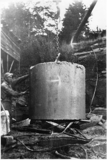 Earl Easthom lifting pulp stone