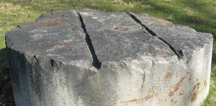Pulp stone base with blast lines
